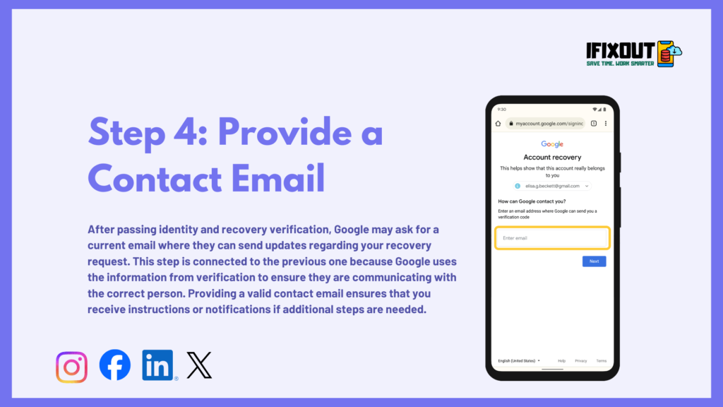 Step 4: Provide a Contact Email